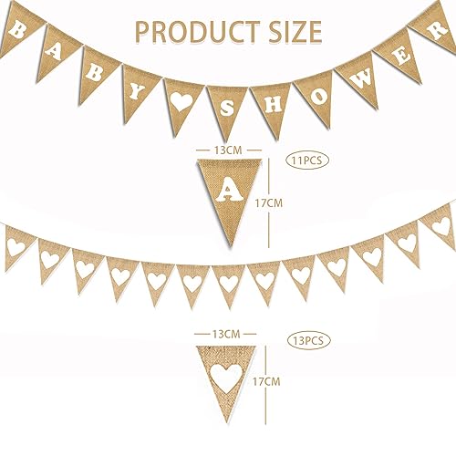 2PCS Bandiere dell'assia, Baby Shower, Striscioni