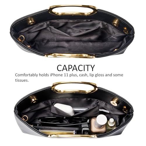 Image of DETARA Clutch Purses for Women Cut Out Handle Clutch PU Leather Evening Bag Elegant Purse for Women Formal Wedding Party