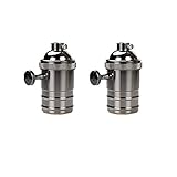 2 Piezas Bombillas Adaptador de Bombilla E27/E26, Negro