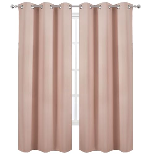 Image of LEMOMO Blush Thermal Blackout Curtains /42 x 95 Inch /Set of 2 Panels Room Darkening Curtains for Bedroom