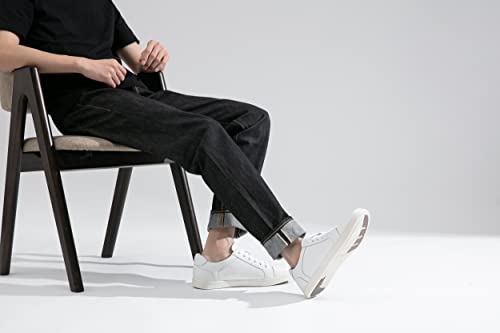 Jousen Men's Sneakers Leather Casual Shoes for Men Business Lace Up Dress Sneaker Mens Shoe2