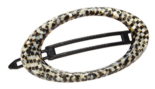 Barrette ovale en plastique France Luxe : pince cheveux à motif boule pour chignon élégant