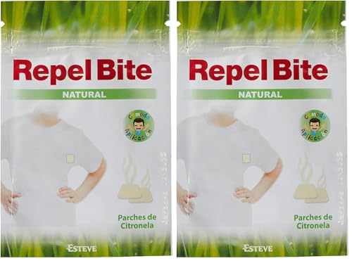 REPEL BITE NATURAL 24 parches repelentes CITRONELA. Protección más natural. Acción hasta 8-12 horas. Para niños y adultos con la piel más sensible. (Paquete de 2)