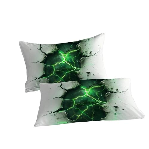 Housse de couette 260x220cm microfibre avec taies d'oreiller Super King Éclair - 7