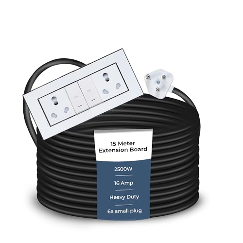 Image of Extension Board Heavy Duty Multi Socket 15A /16A /20 (2500 Watts 6A Small Plug and Two 16A Socket and Two 20A Switch, 15 Meter)