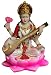 Krishna Culture Mini Saraswati 3.5" Statue Sarasvati Goddess of Learning Golu Doll