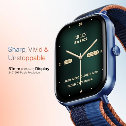 Image of Fire-Boltt Ninja Call Pro Max Nyluxe Smart Watch 2.01 inch Display, Bluetooth Calling, 120+ Sports Modes, Health Suite, Voice Assistance (Midnight Blue)