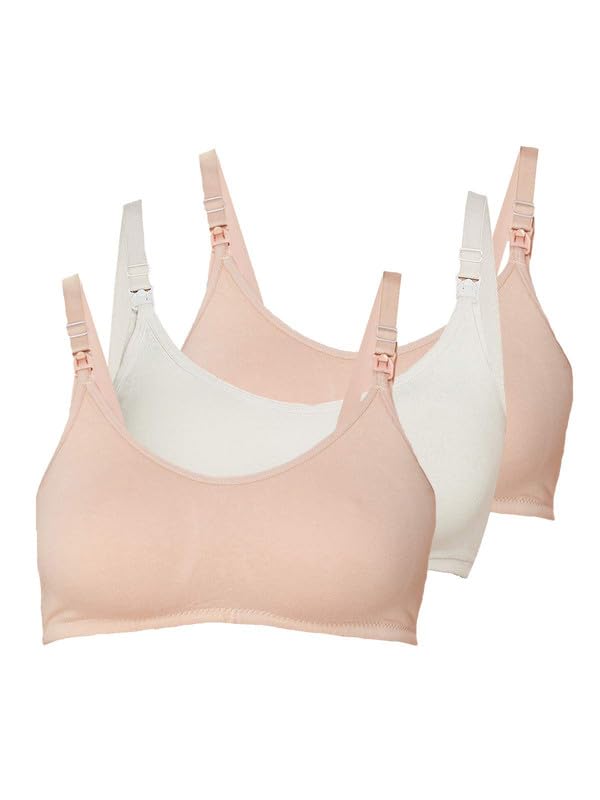Image of Inner Sense Organic Cotton Bamboo Nursing Bra for Women I Non Padded Feeding Bra with Keyhole Back Design I Wire Free Maternity Innerwear with Full Coverage