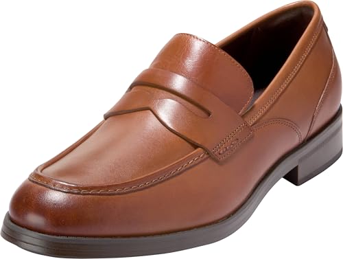 Cole Haan Men's Newmark Grand Penny Loafers, British Tan/Dark Brown, 12-M US