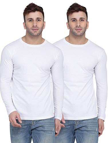 Image of Self Design Men Full Sleeve Round Neck Multicolor T-Shirt (Pack of 2)