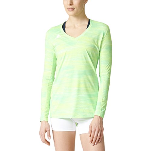 adidas Women's Volleyball Hi-Lo Long Sleeve Jersey, Medium, Solar Green M Lange