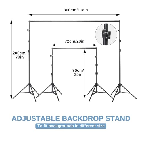 Soporte para telón 6.6 x 10 ft kit ajustable con accesorios miniatura 3