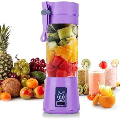 CHISA NEW Portable Electric Juicer Bottle Blender Mixer, 6 Blades Rechargeable Bottle with USB cable (Multi color)