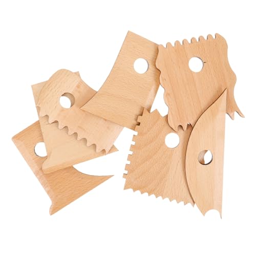HOMSFOU DIY Clay Sculpting Tools 7pcs Pottery Figurine Tool Set Wood Carving Kit Safe