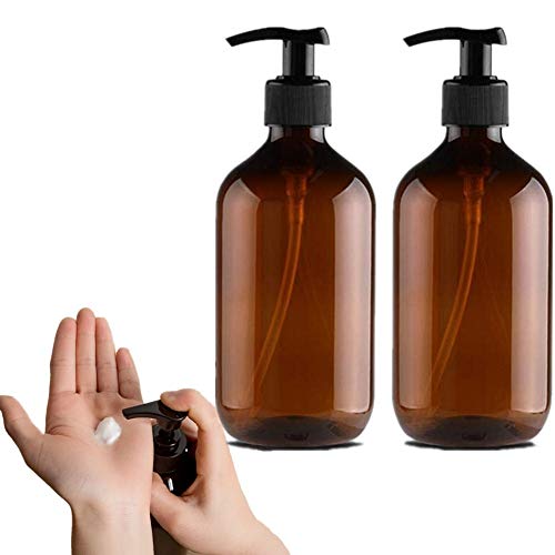 Preisvergleich Produktbild HEELPPO Pumpspender Pumpflasche Pumpflasche Pumpflasche Leer Pumpflaschen Abfüllflaschen Reiseflaschen Fläschchen Leere Plastikflaschen Zum Befüllen Reise Flaschen Set brown-2pcs,500ml