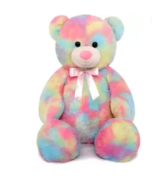 Image of JAI SHREE Rainbow Color Soft Plush Teddy Bear 7 Feet for Kids & Girls | Cute Hugable Stuffed Toy with Bow for Birthday, Anniversary & Valentine's Dayt (Rainbow, 7 Feet /84inch)