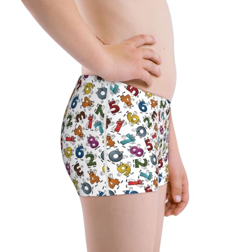 Boys' Cotton Boxer Brief Soft Underwear-Colorful Numbers2
