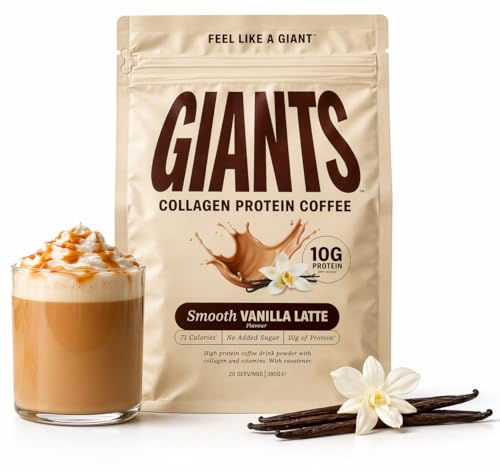 Giants Collagen Coffee - Salted Caramel Protein Coffee with Collagen Supplement Smooth Creamy Barista-Style Brew for Daily Indulgence.