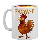 Taza de café de cerámica, cerámica F-CAW-F, tazas de agua de gallo con humor sarcástico, para leche, leche, refrescos, cerveza, vino, cocina, sala de estar, oficina, viajes, picnic