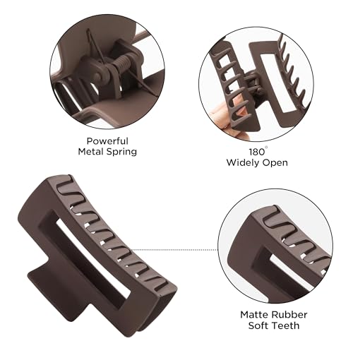 8PCS Hair Clips for Women, Flower Hair Claw Clips for Thick Hair, Non-Slip Hair Accessories for Women, Brown Gradient Color Pince a Cheveux, Ideal Gift for Girls by habibee - Image 3
