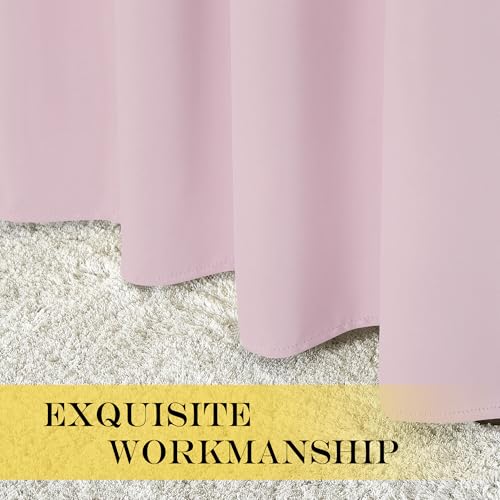 NICETOWN Room Darkening Baby Pink Curtains W100 x L84 for Sliding Door, Grommet Thermal Insulated Light Blocking Window Treatments for Bedroom/Living Room, 1 Panel