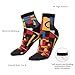 SSIMOO Composition In Red Yellow Blue And Black Print Sporty Straight Tube Socks For Running Enthusiasts,Breathable And Fashionable