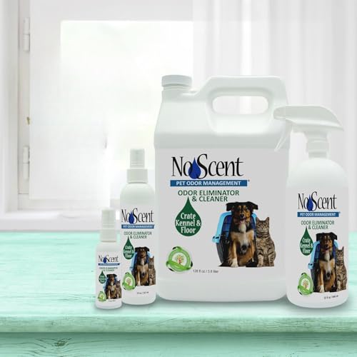 Image of No Scent Crate Kennel & Floor Cleaner for Dog Run, Cat Carrier, Hard Surface Pet Odor & Stain Management (128 Fl Oz / 3.8 Liter) Gallon