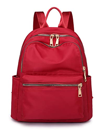 Image of Women's Mini Backpack - Small Nylon Day Pack, Fashion Backpack (Red)