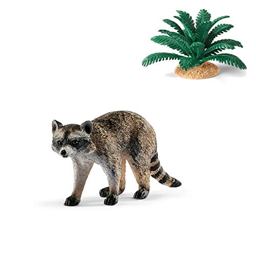 Preisvergleich Produktbild Wildlife Schleich 14828 Waschbär + 42244 Farn