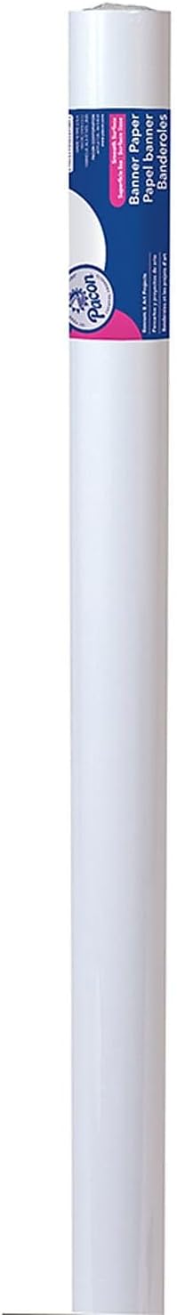Pacon Banner Roll, White, 36" x 75', 1 Roll