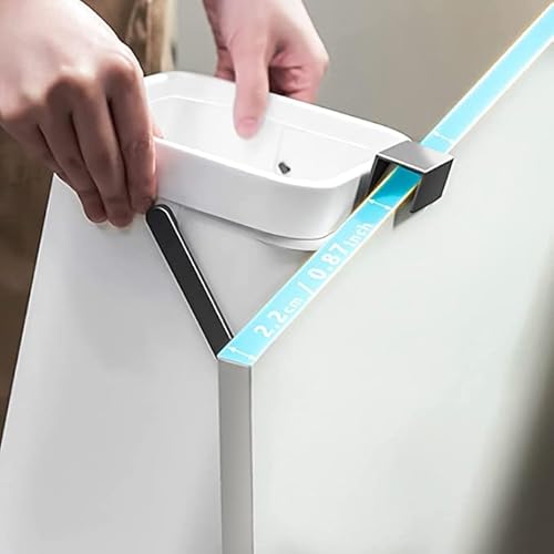 Kitchen Small Trash Can With Lid, Odorless Mini Trash Can,Kitchen Compost Bin, Plastic Hanging Waste Basket For Rv/Office/Bedroom/Study/Refrigerator, 3L/0.8 Gal Series, Blue #TOP6