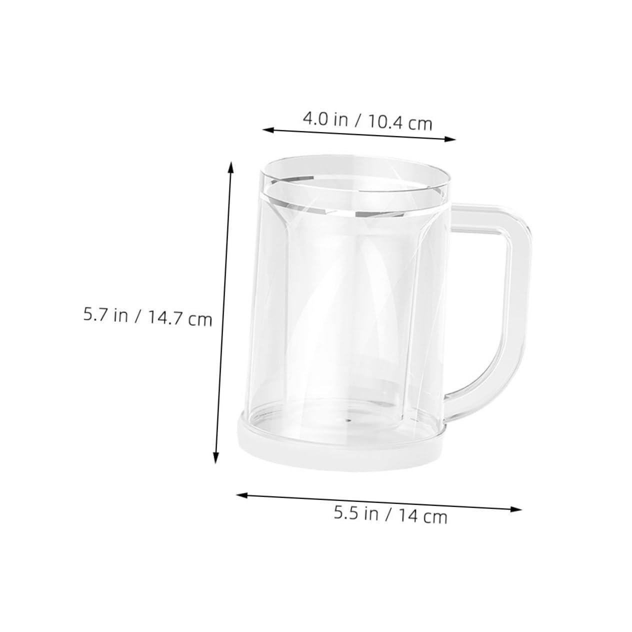 Mikinona 2 Stück Doppeltwandige Eisbecher aus Bpa-freiem Material Wiederverwendbare Gefrierbecher mit Ergonomischem Griff Klar Isoliert für Bier Tee Kalte Getränke für Sommer und Partys
