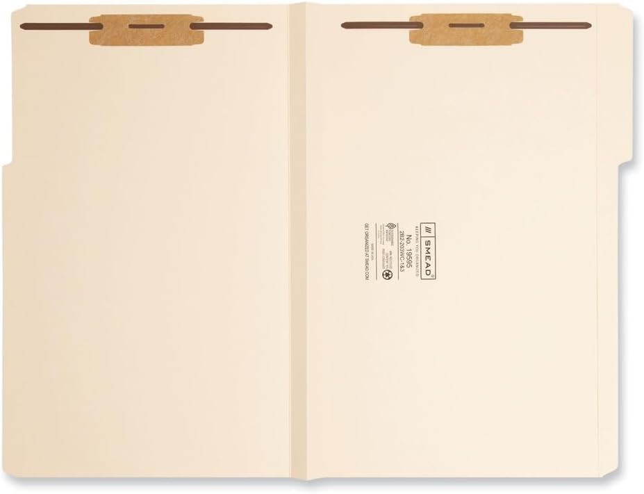 SMD19595 - Smead 19595 Manila Expansion Fastener File Folders with Reinforced Tab