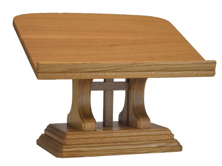 Wooden Book Stand, Traditional Bible Holder, Dark Brown Oak Reading Desk, Decorative Display Stand for Large Books-image-16