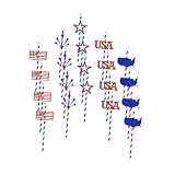 Artibetter Independence Day Paper Straws 20pcs Disposable Biodegradable Drinking Straws for 4th of July Party Supplies and National Day Celebration