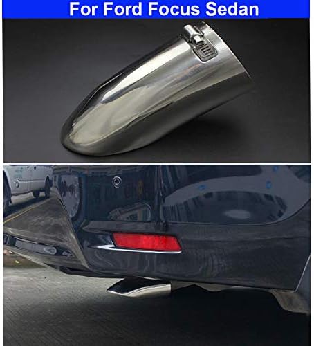 1pcs Silver Stainless Steel Exhaust Tail Rear Muffler Tip Tailpipe Trim For Ford Focus Sedan 2012 2013 2014 2015 2016 2017 2018 2019 2020 2021 2022 2023 2024