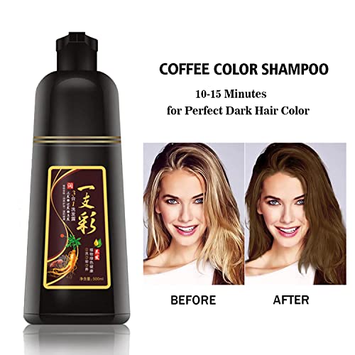 Fvquhvo Natural Coffee Hair Color Shampoo - Instant Light Brown Hair Dye Shampoo For Men & Women,Long Lasting 3 In 1 Coffee Hair Shampoo 500Ml - Safe & Easy To Use Brown Hair Dye(Coffee) #TOP1