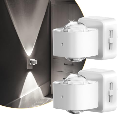 Image of L LOHAS LED Night Light Projector, Night Lights Plug into Wall, Dusk to Dawn Sensor, Rotating White Nightlight for Kids, Daylight Ambient Lighting for Bathroom, Gaming Room,2 Pack