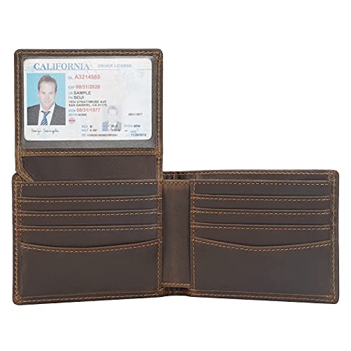 Polare Portefeuille en cuir de vache avec 2 fenêtres d'identification RFID pour homme Cover