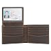 Polare Men's RFID Blocking Cowhide Leather Bifold Wallet with 2 ID Windows (Dark Brown)