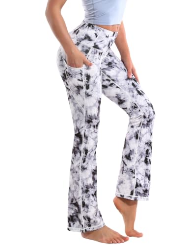 Image of BUBBLELIME Women Out Pockets High Waist Bootlegs Tummy Control Yoga Flared