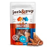 Jack&Pup Bully Bites (2 LB Bag), Small Bully Sticks for Small Dogs, 1-3 Inch Chews for Puppies, Seniors and Smaller Dogs