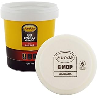 FARECLA G3 Rubbing Compound Regular Cutting Paste 1kg 1000g Tub Car Polishing Scratch Swirl Remover Colour Restorer Permanent Finish GMC606 6" GMop Wet Use Compounding Foam