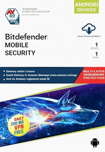 Bitdefender - 1 Device,1 Year - Mobile Security | Android | Lates...