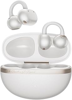QCY Crossky C50 Clip On Earbuds Open Ear Wireless Bluetooth 6.0 Headphones with 4 Mic, 35H Playtime Ear Cuff Earbuds Comfortable for Running/Fintness, IPX5 Waterproof, Ultra Lightweight