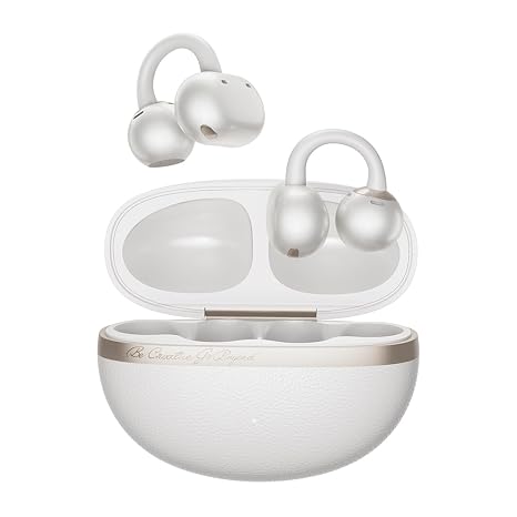 QCY C50 Clip On Earbuds Open Ear Wireless Bluetooth 6.0 Headphones with 4 Mic, 35H Playtime Ear Cuff Earbuds Comfortable for Running/Fintness, IPX5 Waterproof, Ultra Lightweight