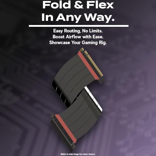 Image of LINKUP - AVA5 PCIE 5.0 Riser Cable (Open Box) | RTX5090 RX9070 GPU Ready | x16 128GB /s Speed | Compatible with PCIe 4.0 & WRX80 /WRX90E | Straight, Black 20cm (Total Length 24cm)