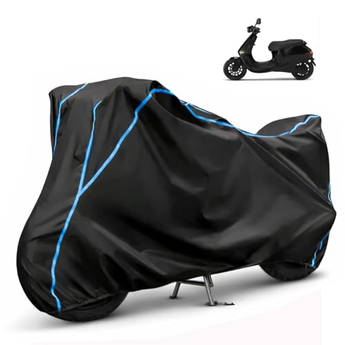 Image of Compatible with Ola S1 Pro Waterproof Two Wheeler Scooter Body Cover Water Resistant, Heavy Duty, UV Rays, Dust & Scratch Protection for All-Modal & Variants (Black,Sky Blue Piping)