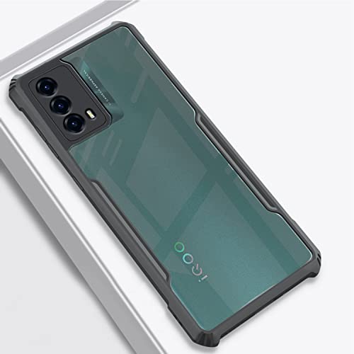 Image of Pikkme Iqoo Z5 5G Back Cover | Crystal Clear Transparent Back | Ultra Hybrid | Full Camera Protection | Raised Edge with 360 Degree Protection | Bumper Back Case for Iqoo Z5 5G (Black)