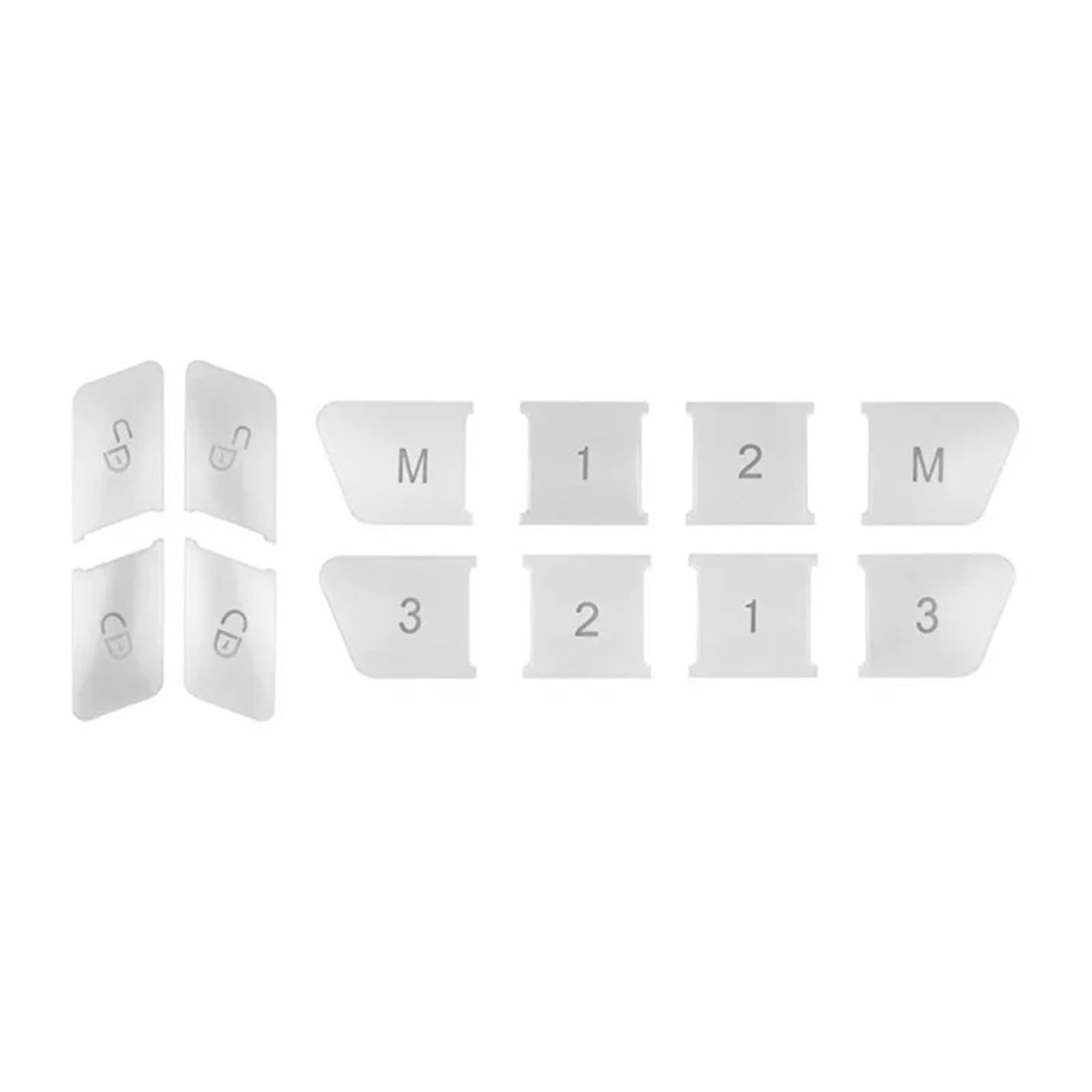 Interior Button Decals Compatible with Benz for E Class for W204 W212 Car Steering Wheel Button Door Unlock Memory Window Lift Sticker(Silver,Size3)